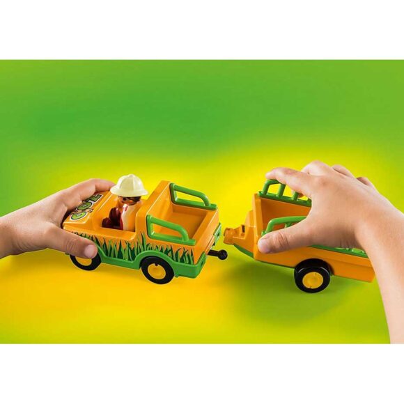 Playmobil 123 Zoo Vehicle With Rhinoceros 70182 – Storvyn Kids are Playmobil specialists in Perth, Western Australia - www.storvynkids.com.au