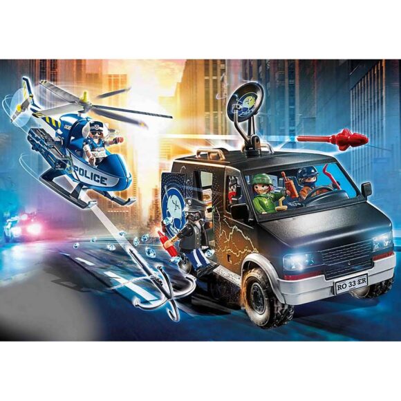 Playmobil Helicopter Pursuit With Runaway Van 70575 – Storvyn Kids are Playmobil specialists in Perth, Western Australia - www.storvynkids.com.au