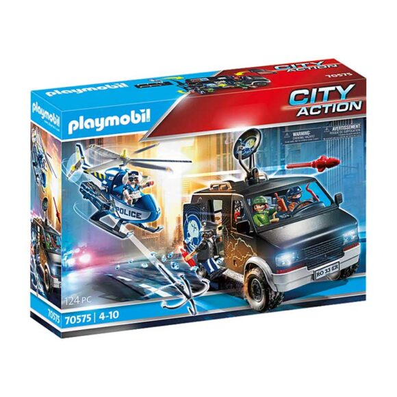 Playmobil Helicopter Pursuit With Runaway Van 70575 – Storvyn Kids are Playmobil specialists in Perth, Western Australia - www.storvynkids.com.au